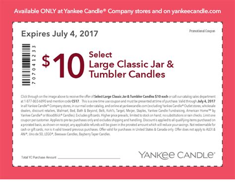 Yankee Candle Store Coupon Printables